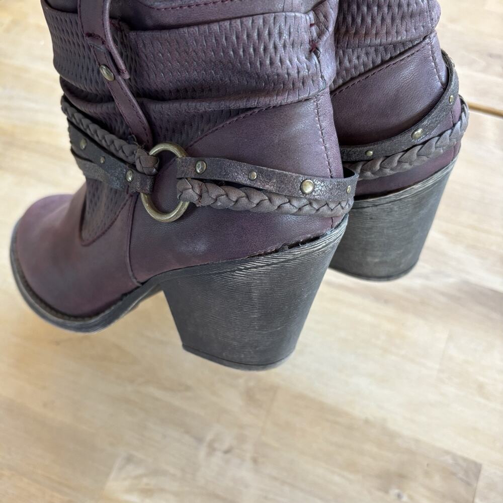 Maurice’s Carol 101878 Western Braided Strappy Ankle Zip Up Bootie Size 9M - Picture 8 of 13